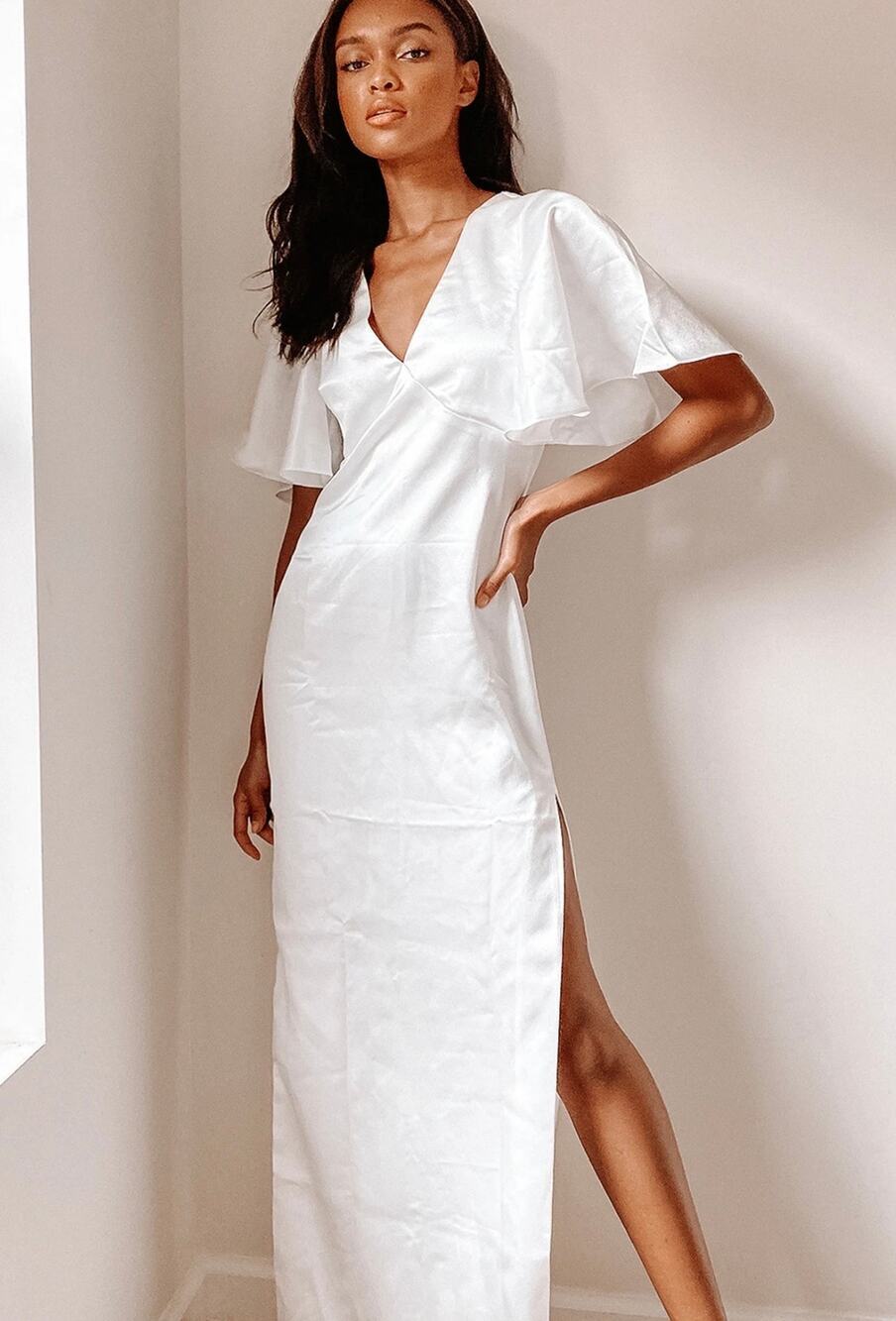 Lulus Meet For Tea White Jacquard Bustier Midi Dress With Pockets Sz L#16